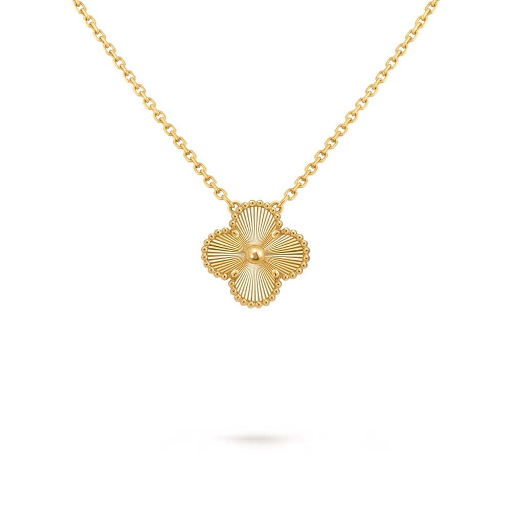 Stainless Steel Hypoallergenic Gold Vintage Alhambra Clover Necklace Adjustable